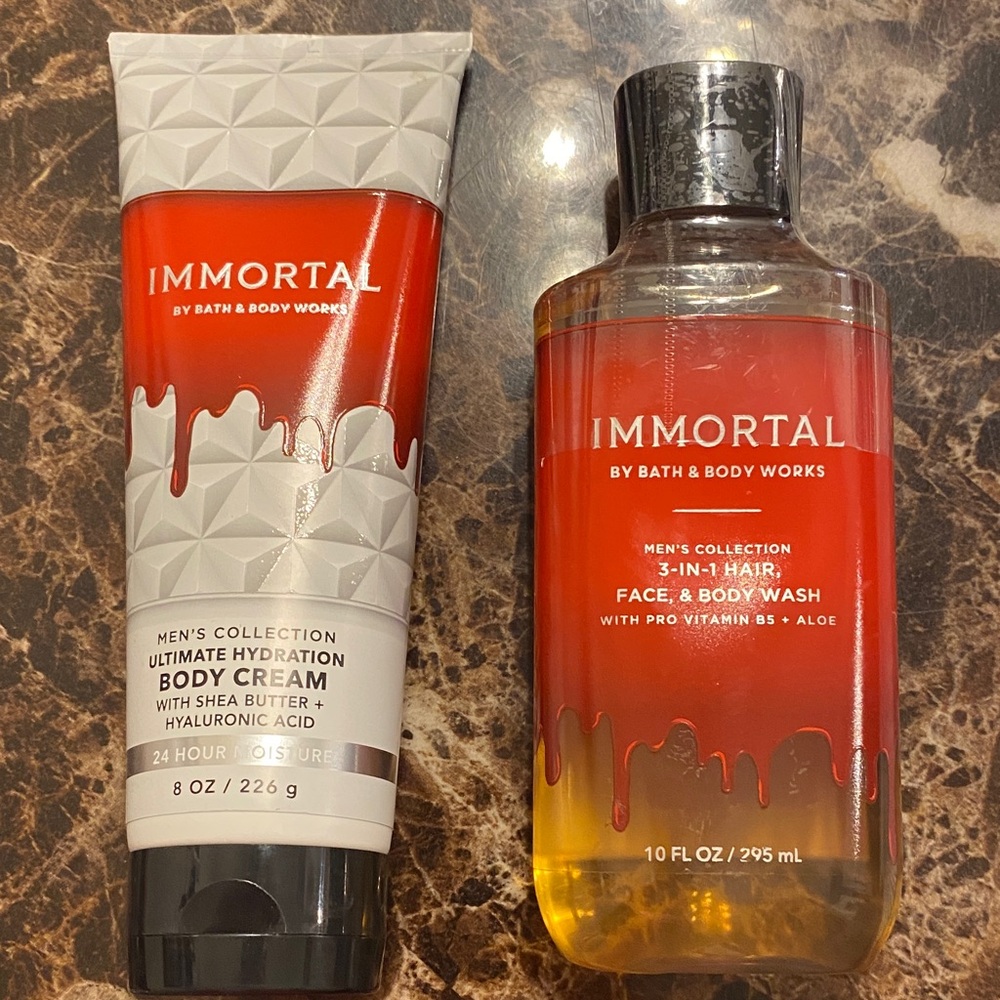 Immortal by Bath & Body Works Body Cream and Wash - Red and Black